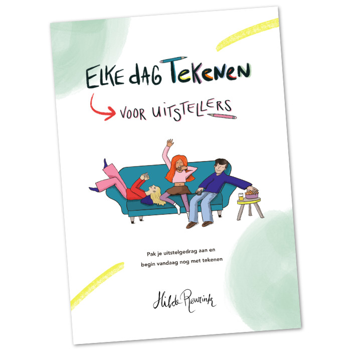afbeelding van cover ontwerp boek Elke dag tekenen voor uitstellers | © Hilde Reurink