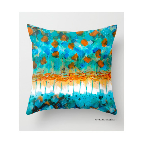foto van kussenhoes met abstract kleurrijk dessinontwerp | © Hilde Reurink