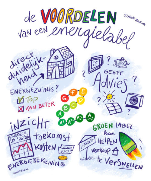 infographic voordelen energielabel | illustratie: Hilde Reurink